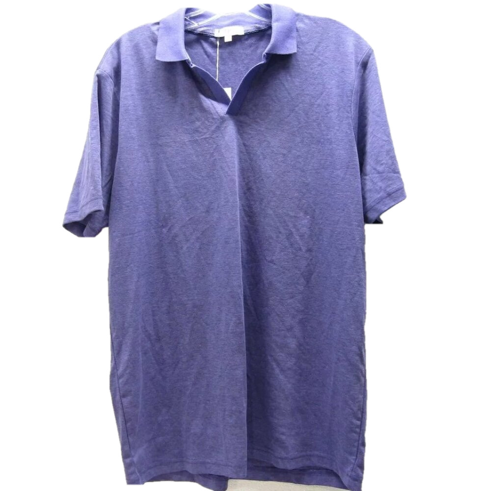 NEW TOM JAMES Mens Lightweight Cotton Polo Shirt Purple Size L